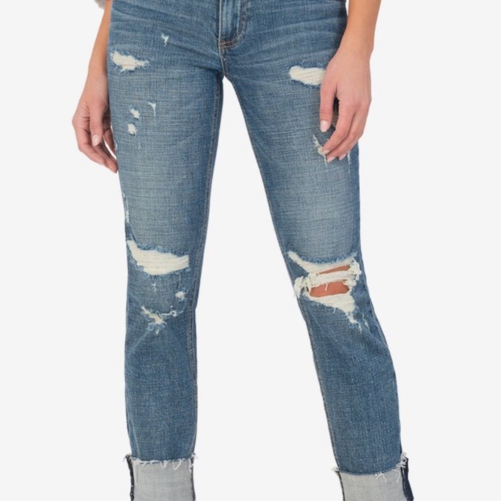 Kut From The Cloth Catherine Boyfriend Distressed Jeans, Size 8